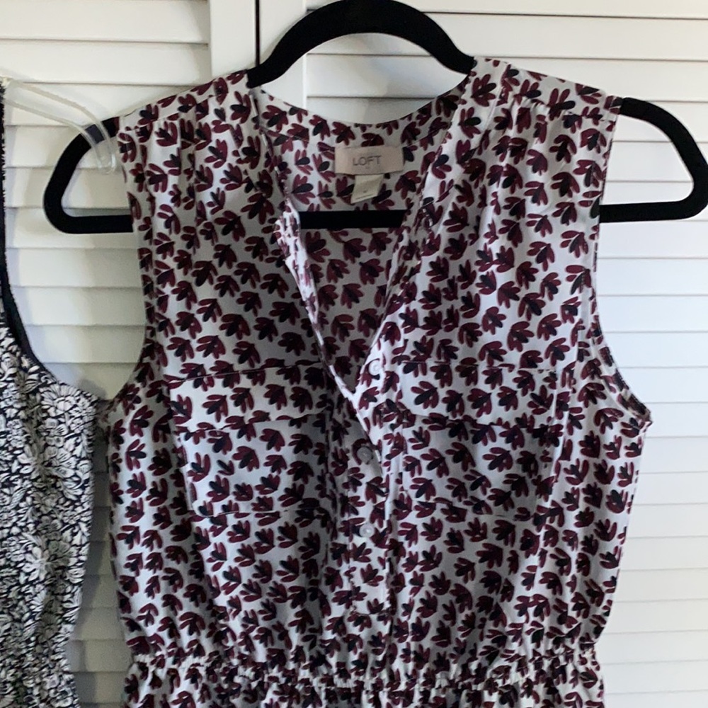 Loft bundle of 3 dresses size 10, LP, and medium. Sleeveless floral print. - Picture 4 of 7